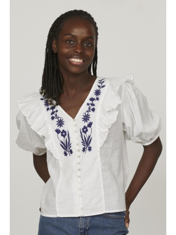 SisterS point Blouse UPA SH 17331 WHITE/BLUE