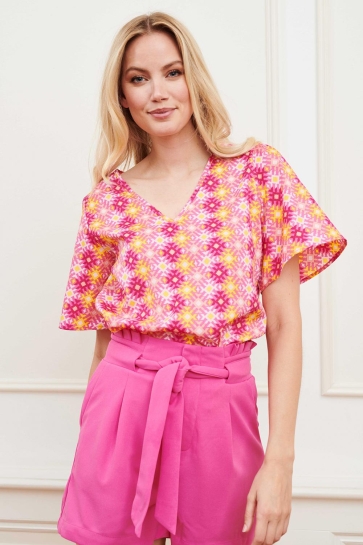 Lofty Manner T-shirt BLOUSE RAVEN PD15 RETRO SUNNY PRINT