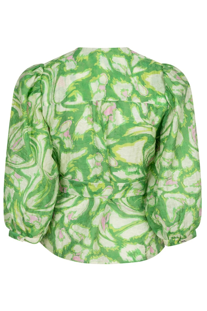 EsQualo groene dames blouse | Achteraanzicht