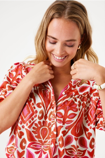 Garcia Blouse BLOUSE MET PRINT E50230 3979 RUBY RED
