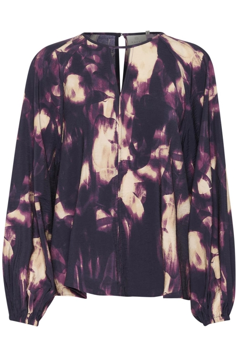 Kaffe paarse dames blouse | Vooraanzicht