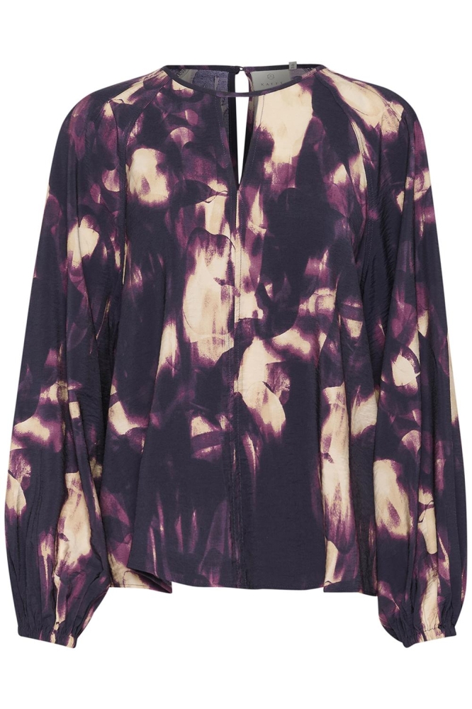 Kaffe paarse dames blouse | Vooraanzicht