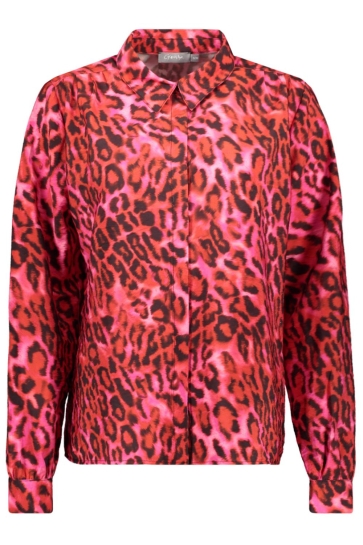 Geisha BLOUSE MET GRAFISCH PANTERPRINT 43717 20 Red/Black