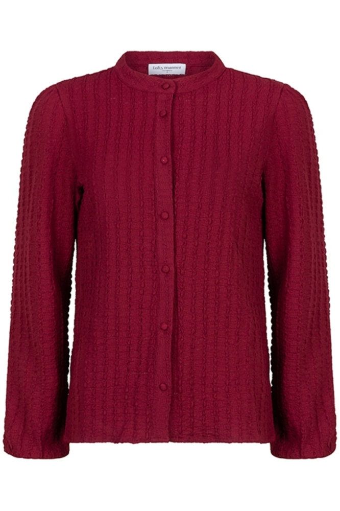 Lofty Manner bordeaux dames blouse | Vooraanzicht