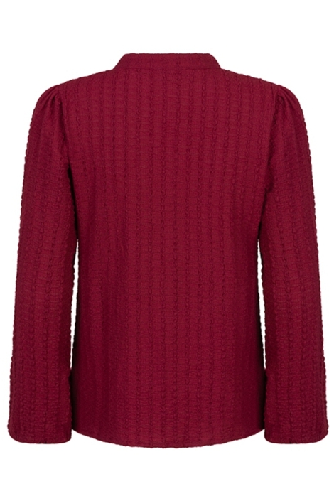 Lofty Manner bordeaux dames blouse | Achteraanzicht