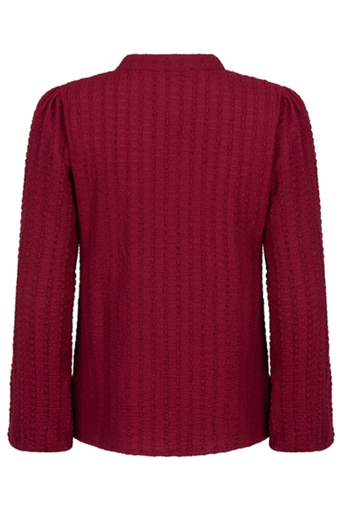 Lofty Manner bordeaux dames blouse | Achteraanzicht