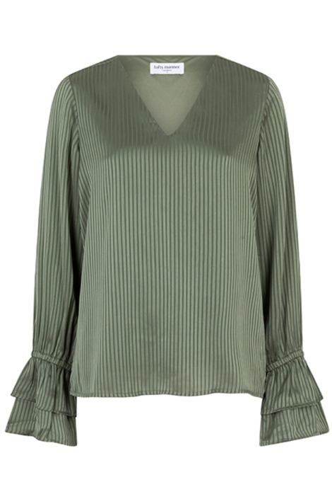 Lofty Manner groene dames blouse | Vooraanzicht