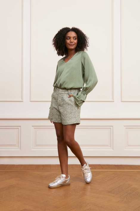 Lofty Manner groene dames blouse | Model
