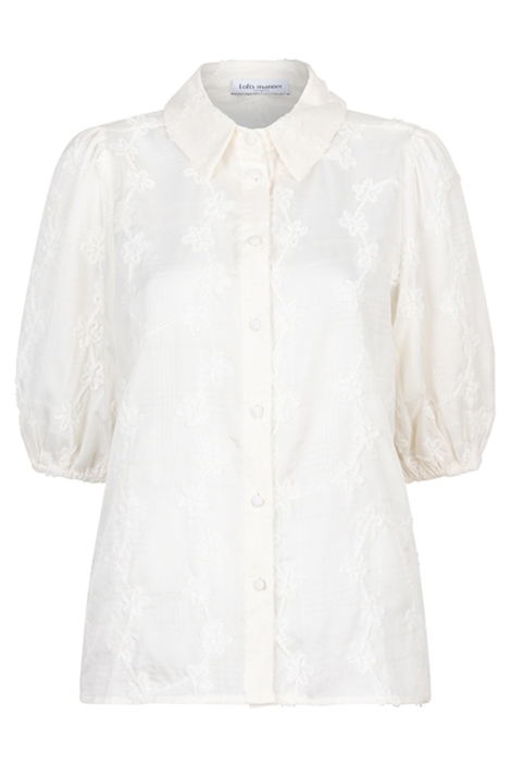 Lofty Manner beige dames blouse | Vooraanzicht