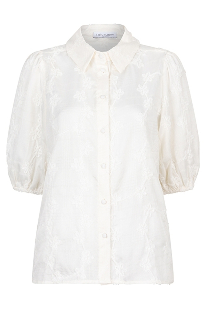 Lofty Manner beige dames blouse | Vooraanzicht