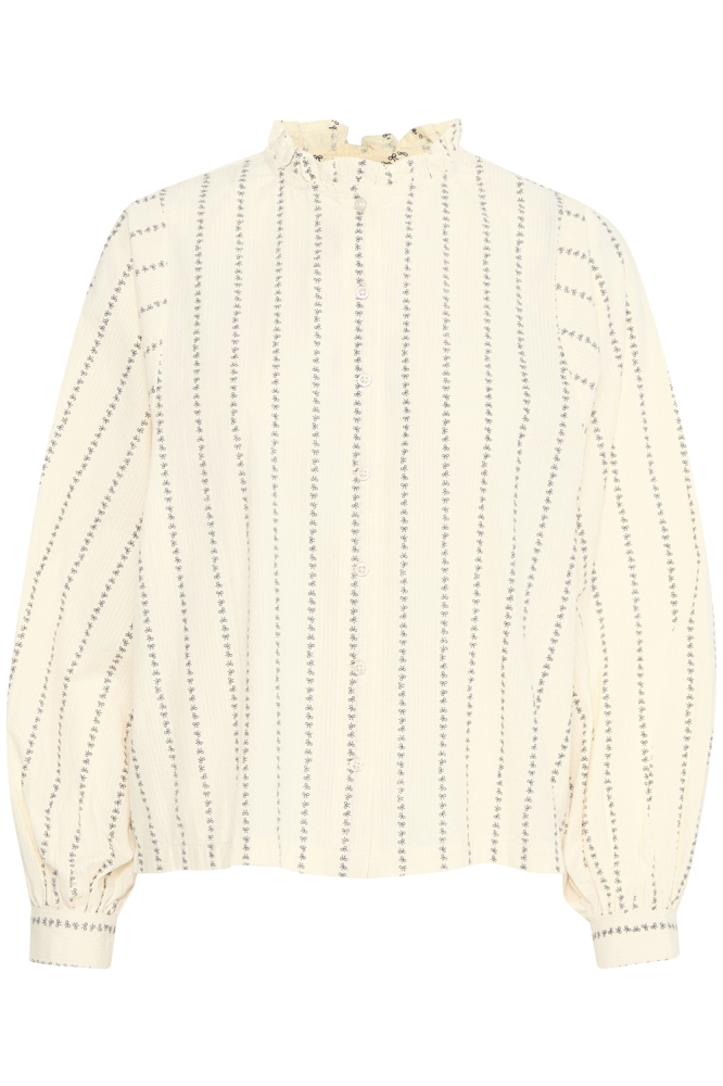 Ichi beige dames blouse | Vooraanzicht