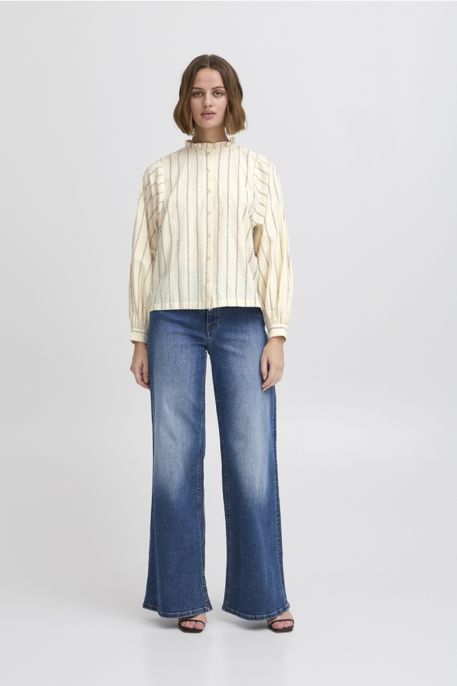 Ichi beige dames blouse | Model