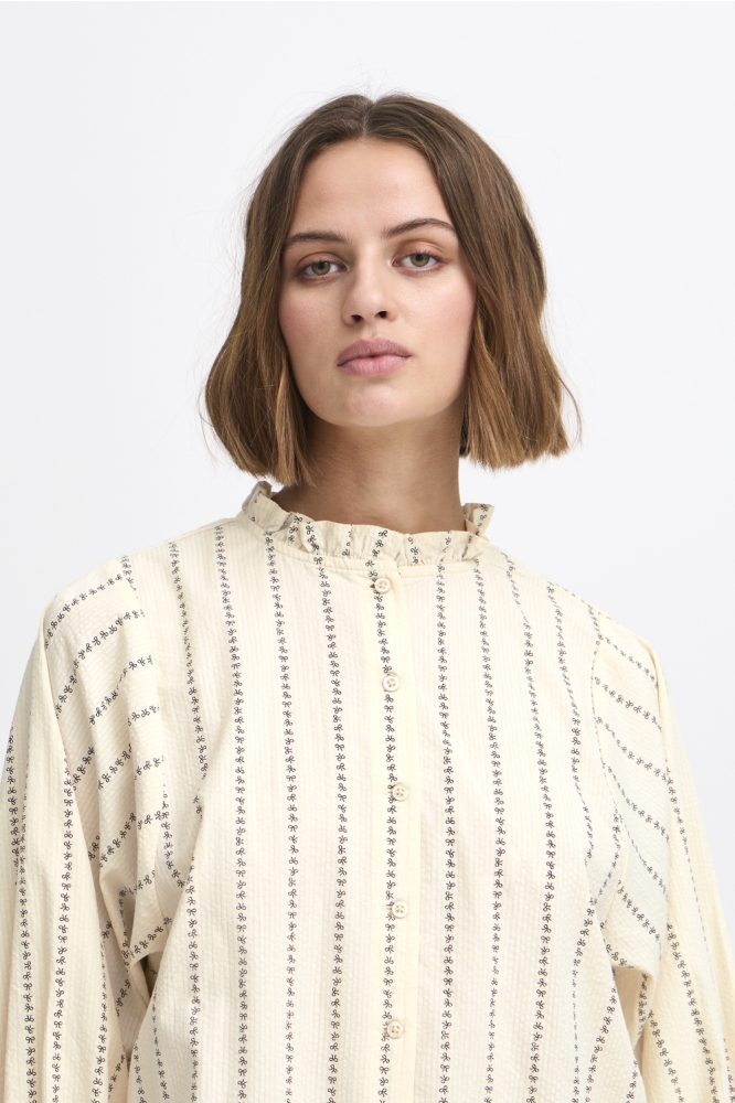 Ichi beige dames blouse | Unique Selling Point