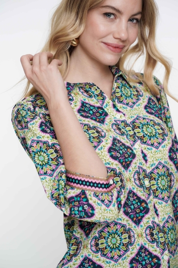 Geisha Blouse BLOUSE MET BLOEMENPATROON 53220 20 000675 Navy/Green