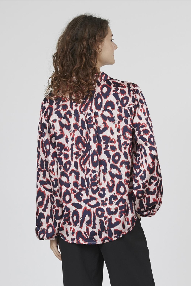 SisterS point rode dames blouse | Model achteraanzicht