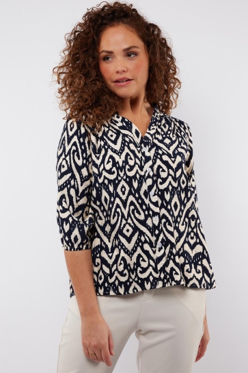 C&S The Label Blouse EMELIA BLOUSE 25VXJ01 SAND/NAVY BLUE