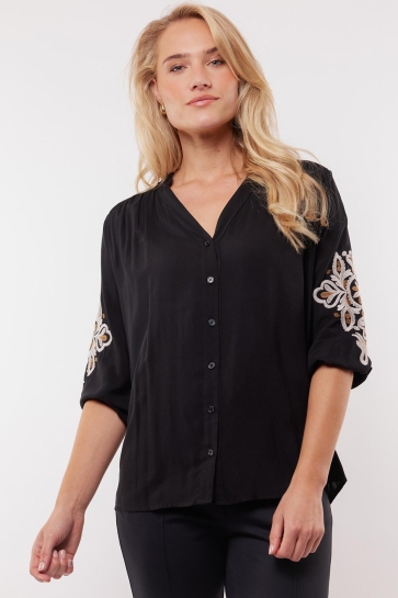 C&S The Label Blouse ARIANNA TOP 25VBC03 BLACK