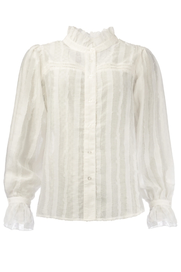 NED Blouse SUUZ LS RMJ AUSBRENNER STRIPE 25S2 U290 02 00 optical white