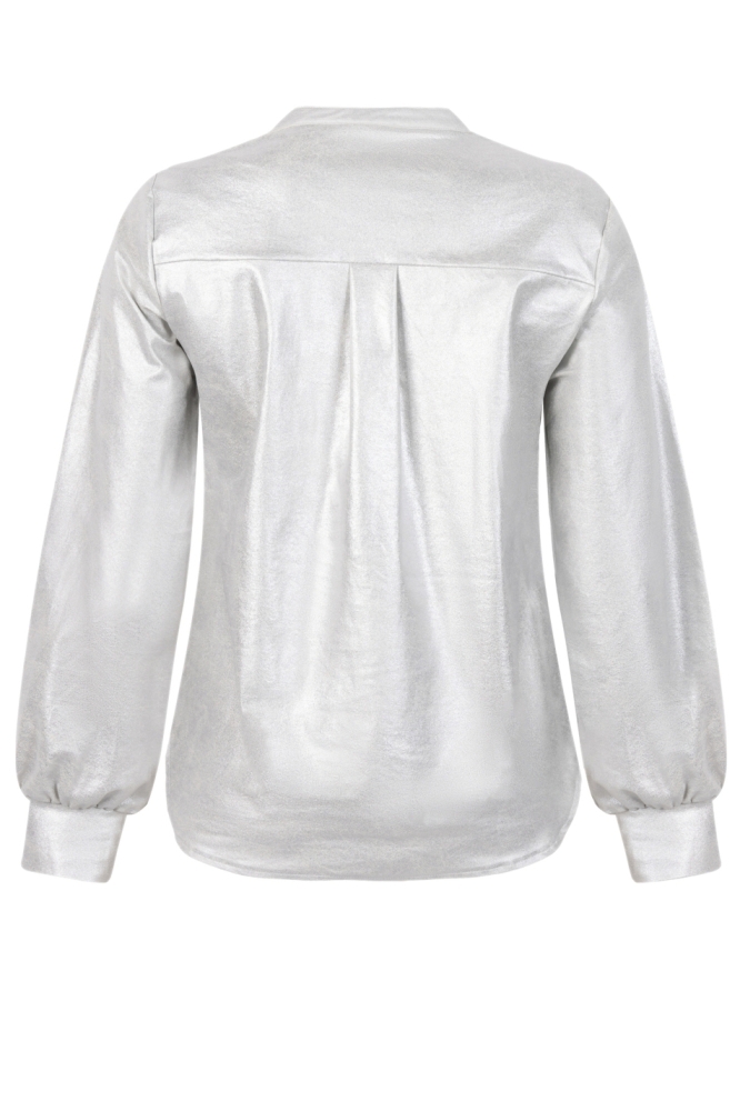 Zoso zilveren dames blouse | Achteraanzicht