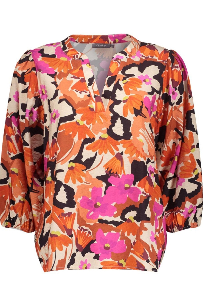 Geisha oranje dames blouse | Vooraanzicht