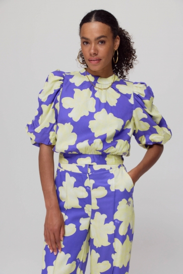 Harper & Yve Blouse MACEY SS AW25C400 1252 Bold Flower- Lemonade