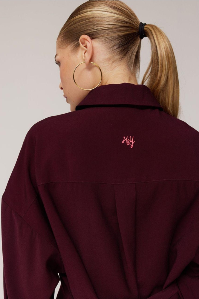 Harper & Yve bruine dames blouse | Close up