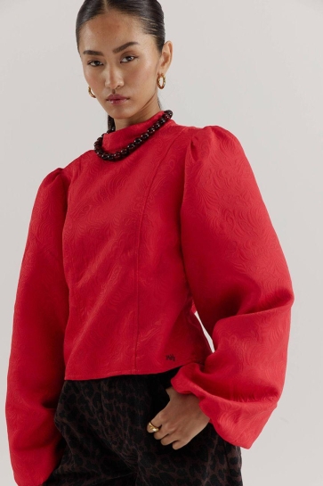 Harper & Yve Blouse FLOOR-LS AW25P612 318 RACING RED
