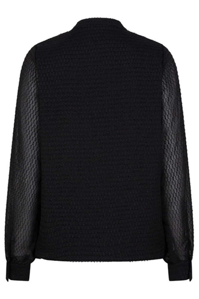 Lofty Manner zwarte dames blouse | Achteraanzicht
