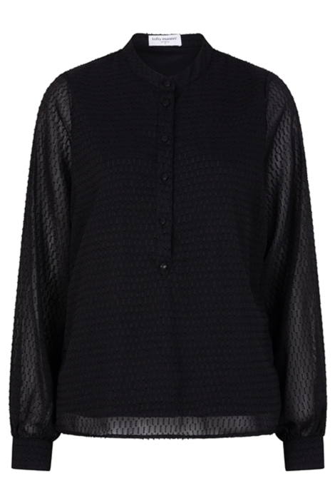Lofty Manner zwarte dames blouse | Vooraanzicht