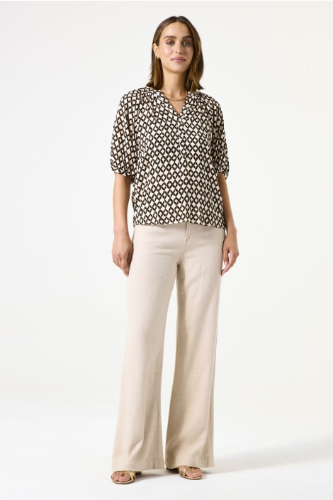 Garcia ecru dames blouse | Model