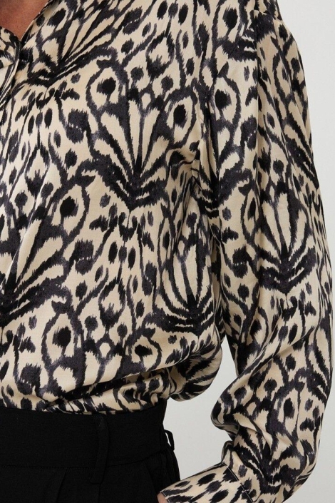 EsQualo zwarte dames blouse | Close up