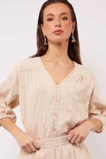 Fluresk Blouse AMARI BLOUSE 25ZZF14 014 SAND