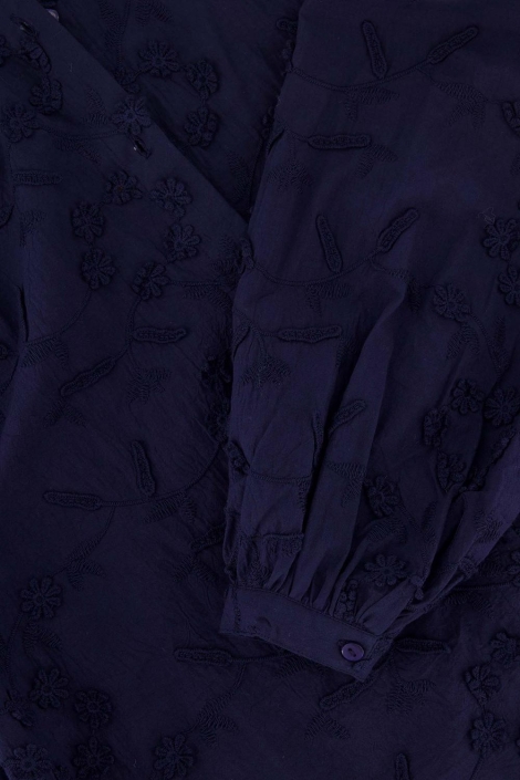 Zusss blauwe dames blouse | Kleurstaal