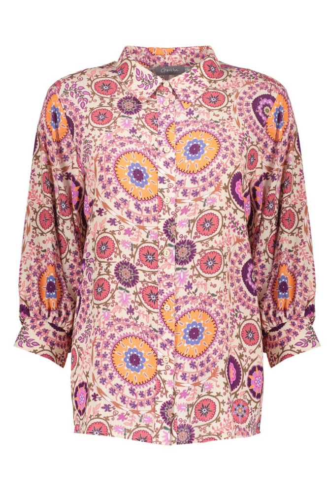 Geisha paarse dames blouse | Vooraanzicht