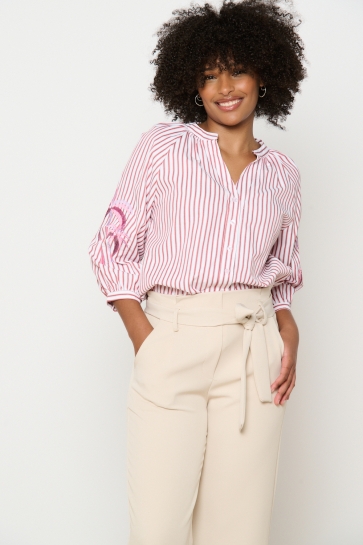 LolaLiza Blouse C NEON S25 05702723 5514 Bordeaux/White