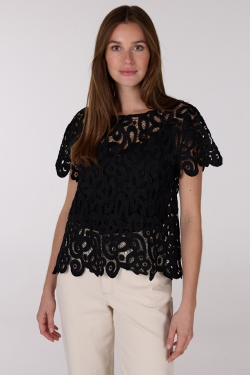Juffrouw Jansen Blouse LILOU SS25 TOP L 193 SHORT SL 000999 BLACK