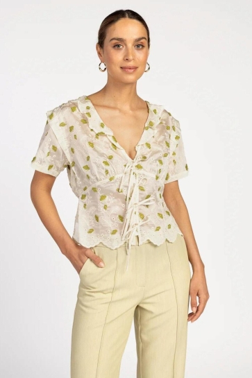 Aaiko Blouse JULYN TEN 627 000023 LES BLANCS DESSIN