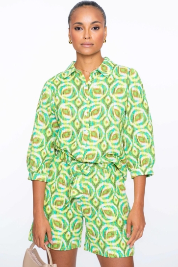 Geisha Blouse BLOUSE MET PRINT 53234 20 GREEN/AQUA
