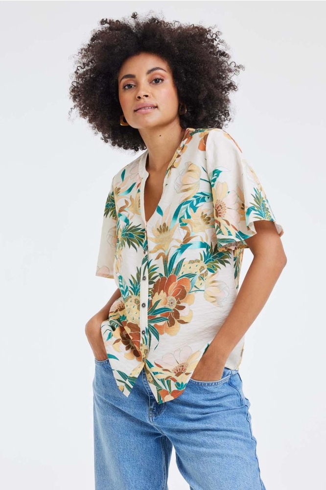 BLOUSE MANNA DS250063000 1637 OFF WHITE RISING SUN PRINT