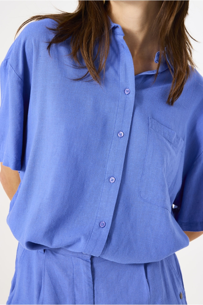 Garcia blauwe dames blouse | Close up