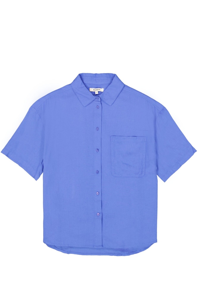Garcia blauwe dames blouse | Vooraanzicht