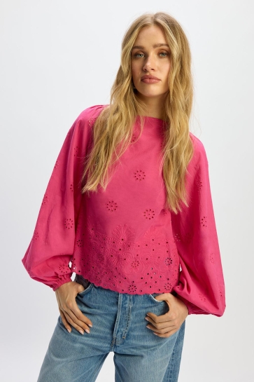 Refined Department Blouse BLOUSE PUFFED SLEEVES ROSIE R2503940659 302 FUCHSIA
