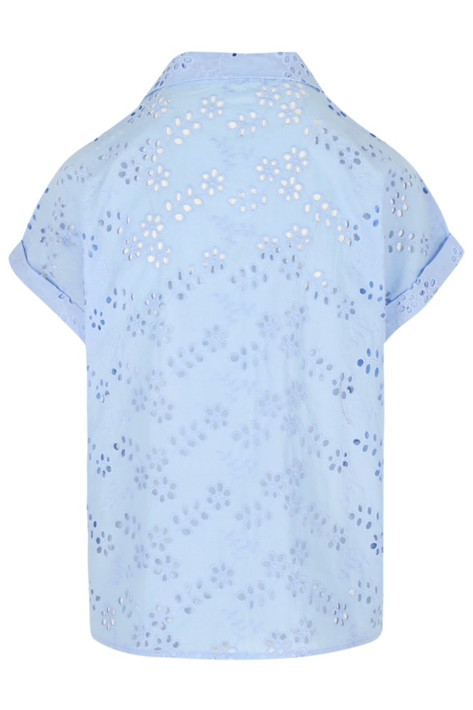 LolaLiza blauwe dames blouse | Achteraanzicht
