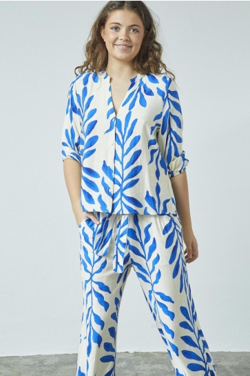 SisterS point Blouse VIABA SH2 18578 CREAM/BLUE