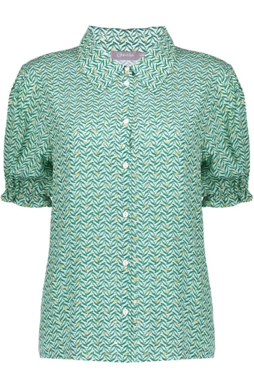 Geisha Blouse BLOUSE MET GLITTER DETAILS 53455 20 000530 GREEN/GOLD