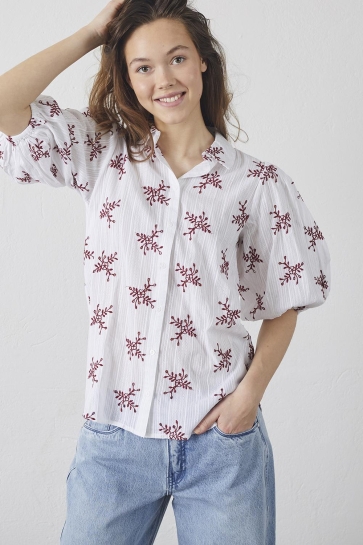 SisterS point Blouse ELLA SH53 18509 WHITE/BORDEAUX