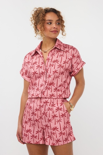 Ydence Blouse BLOUSE TINA HSS2541 1112 PINK PALMS