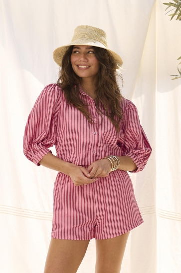 Ydence Blouse BLOUSE ANNIE HSS2508 10139 PINK/ DARK RED
