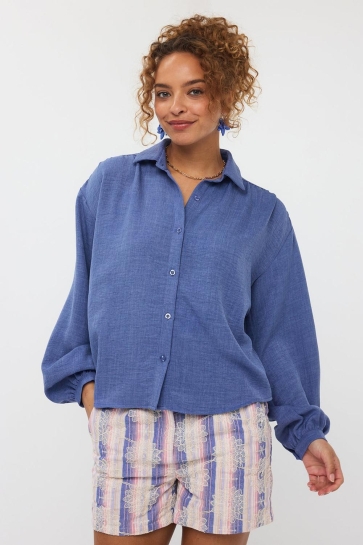 Ydence Blouse BLOUSE FENNA HSS2525 169 DENIM BLUE