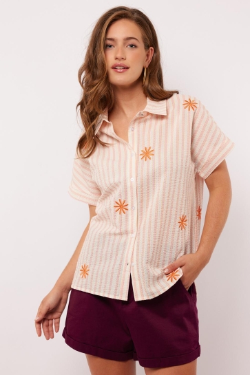 Fluresk Blouse GWENDOLYN BLOUSE 25ZFQF05 014232 SAND/PIGGY PINK